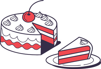 Delicious cakes illustration for bakery and dessert design. Colorful cakes clipart for sweet food and dessert artwork. Decorative cakes graphic for celebration and party themes. Gourmet cakes