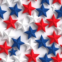 Obraz premium Red, white, and blue stars on a light background