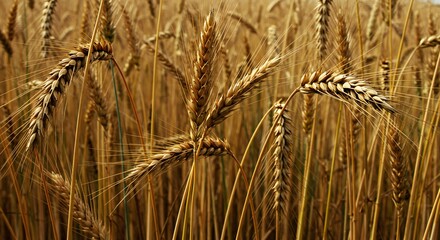 Golden Wheat Field Agriculture Harvest Season Farm Crop