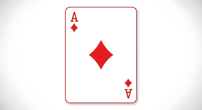 Ace of Diamonds Playing Card Red Suit Classic Design.