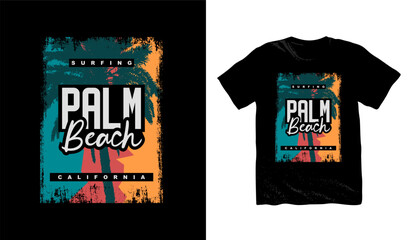 Palm Beach California  t-shirt design. palm trees silhouette t shirt design. t-shirt design vector for print. california logo design vector illustration. quotes for t shirt