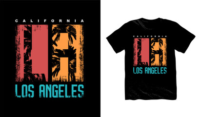 California Los Angeles t-shirt design. palm trees silhouette t shirt design. t-shirt design vector for print. california logo design vector illustration. quotes for t shirt