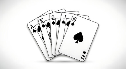 Obraz premium Royal Flush Spades Ace King Queen Jack Ten Playing Cards.