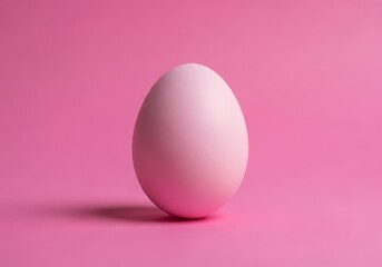 Fototapeta premium Simple pink egg on a matching background a minimalist and playful easter concept with a smooth and pastel color palette studio shot