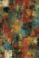 Obraz premium Abstract, colorful, textured art with squared shapes