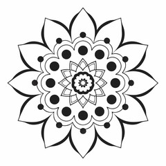 Black and White Mandala Decorative Vector