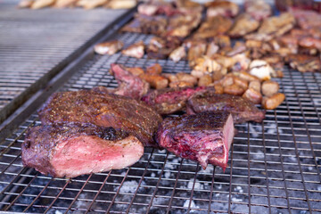 grilled meat picagna and fillet cooked over a slow flame