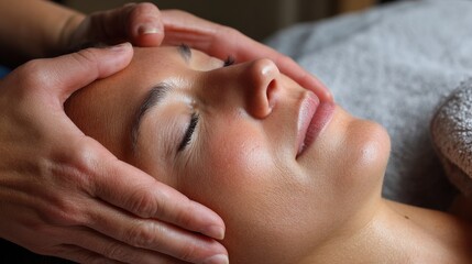 Soin Visage. Raffermissant du Visage: Massage de BeautÃ© pour la Jeunesse