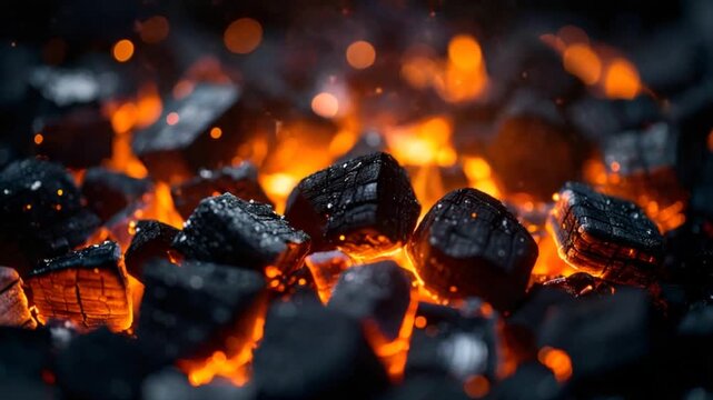 Glowing charcoal embers