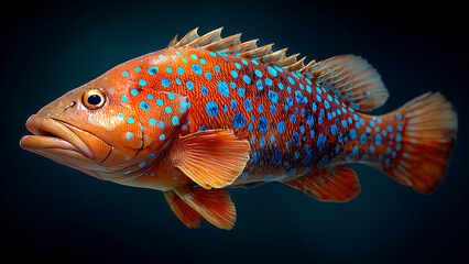 Fototapeta premium Blue-spotted Grouper Vibrant Coral Reef Fish