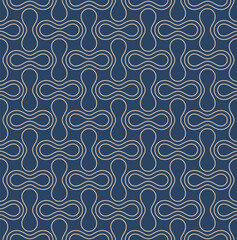 Japanese Round Loop Line Vector Seamless Pattern