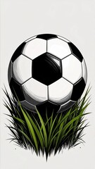 Soccer Ball in Grass: A Classic Sports Illustration