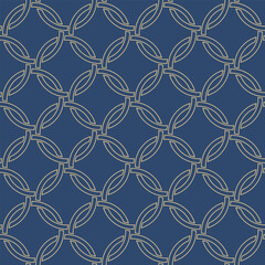 Japanese Circle Net Vector Seamless Pattern