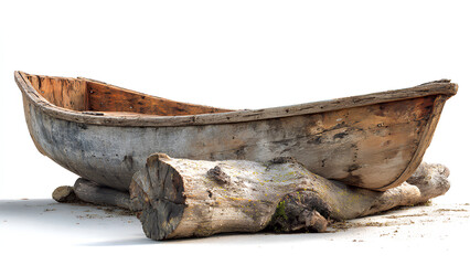 Fototapeta premium Old Wooden Boat with Driftwood