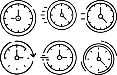 Time Management Icons Set Productivity Clock Graphic Design