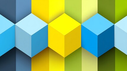 Naklejka premium the image features a pattern of isometric cubes and parallelograms, all arranged in a grid