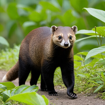 White-nosed Coati, Nasua narica, adult walking, Central Valley, Costa Rica