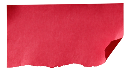 Red sticky note sticker PNG — high-resolution isolated memo label with subtle shadow, transparent background cutout for stationery mockups, scrapbooking, planner reminders, web UI icons, and branding