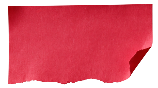 Red sticky note sticker PNG — high-resolution isolated memo label with subtle shadow, transparent background cutout for stationery mockups, scrapbooking, planner reminders, web UI icons, and branding