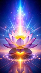 Celestial Lotus Bloom: A Symphony of Light and Serenity