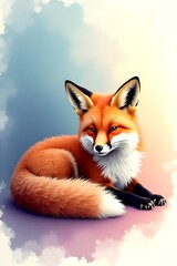 Obraz premium Adorable red fox resting peacefully with closed eyes