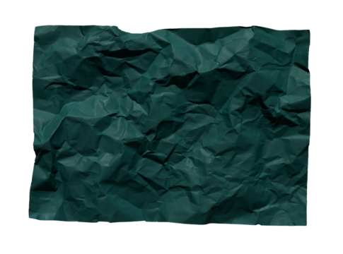 empty green crumpled paper texture background.