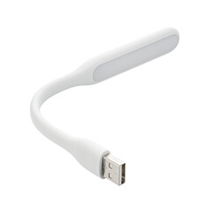 Plastic USB LED portable lamp on white background.	