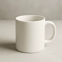 Obraz premium Isolated empty white coffee cup on a wooden table