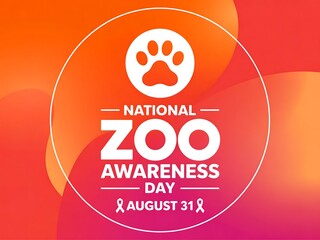Celebrate national zoo awareness day on august 31st with a paw print and vibrant background