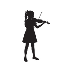 Fototapeta premium Silhouette of a girl playing the violin