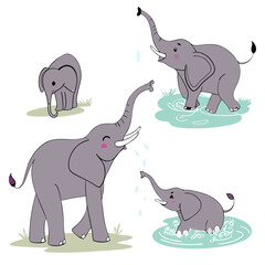 Naklejka premium stickers, icons, elephant icons in vector
