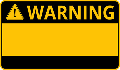 Warning caution danger signs. Attention sign, warning sign, caution sign, danger sign. Exclamation mark. Yellow warning caution sign text space area message box sticker label goods commodity.