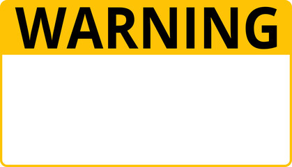 Warning caution danger signs. Attention sign, warning sign, caution sign, danger sign. Exclamation mark. Yellow warning caution sign text space area message box sticker label goods commodity.