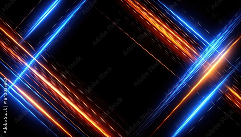 Aufkleber Dynamic light trails showcase abstract digital art modern design dark background high-definition view energy and motion concept