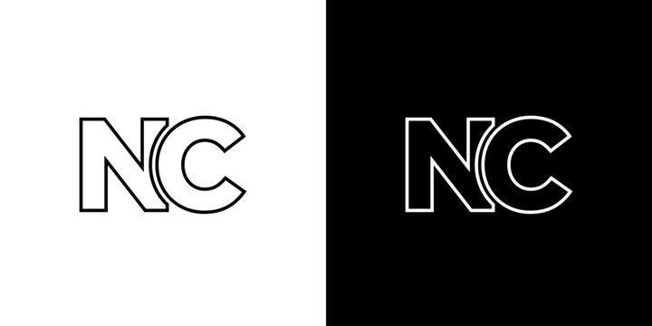 Letter N and C, NC logo design template. Minimal monogram initial based logotype.