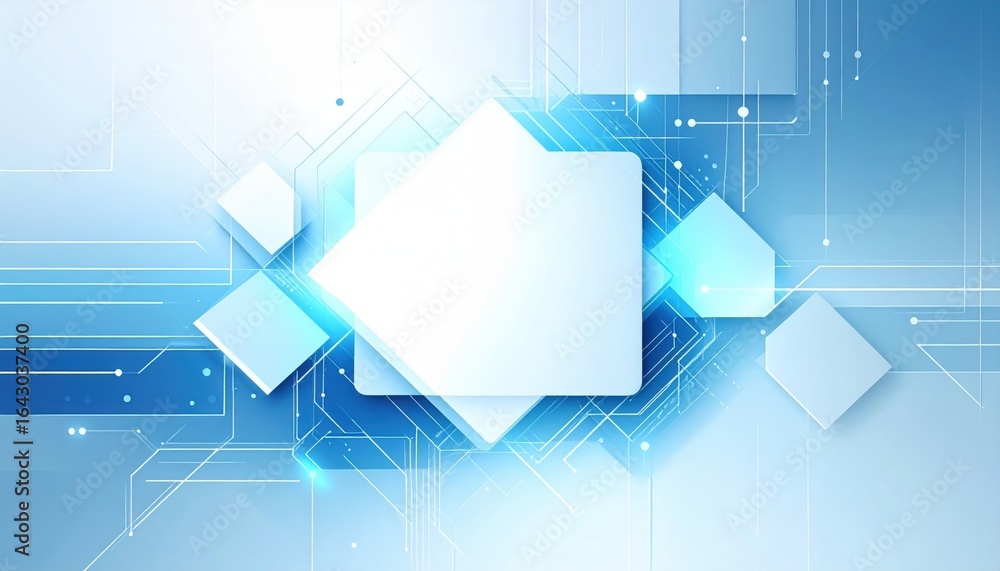 Poster dynamic digital background design featuring abstract geometric shapes and lines in a modern technolo