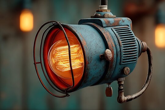 Industrial par light in rustic style high resolution picture