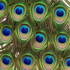 Obraz premium Peacock feathers close-up