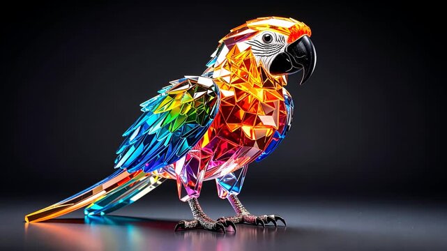 colorful parrot on a black background
