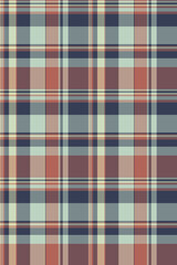 Serene texture vector background, merry textile fabric tartan. Furniture pattern plaid check seamless in pastel and red colors.
