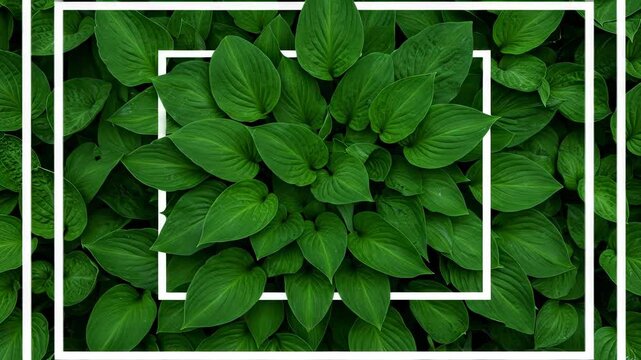 Lush Green Hostas: Nature's Beauty with a Modern Twist - Framed Plant Life