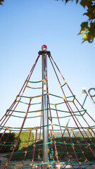 playground without children, children's playground, swing, slide