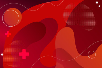 Red Background Design with Random Geometric Shape Modern Futuristic Tech Design for prints, posters, cards.