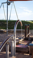 playground without children, children's playground, swing, slide