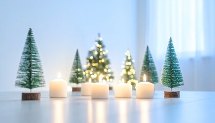 クリスマスツリーをたくさん飾る、美しい部屋