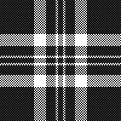 Stylish monochrome plaid pattern.  A striking geometric design featuring intersecting black and white checkered blocks, ideal for backgrounds, textiles, or website designs. © SolaruS
