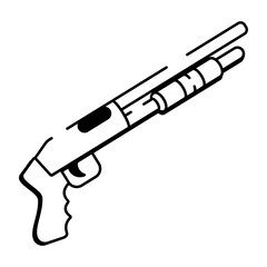 A doodle style icon showing shotgun
