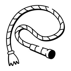 A drawing style icon depicting whip