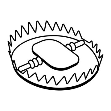 A sketchy style icon representing bear trap
