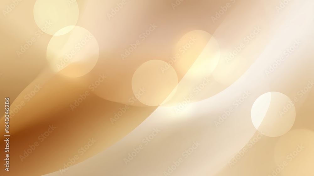 Poster soft golden abstract background with gentle curves and glowing orbs created during evening lighting